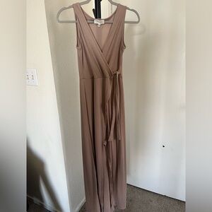 Sleeveless Blush Rose Maxi Dress